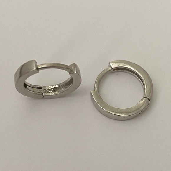 Other - 925 Silver half inch earrings trending hoops unisex
